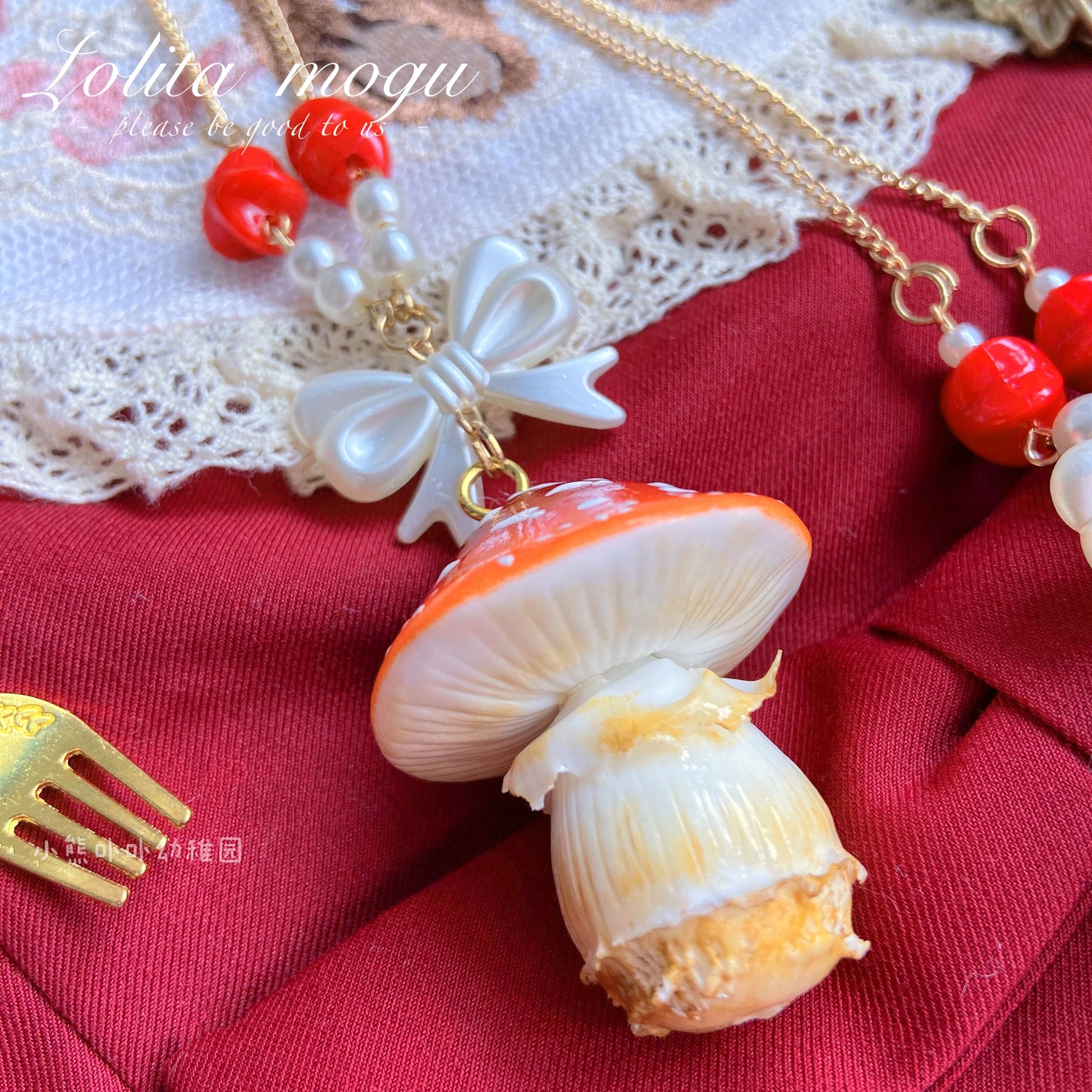 Bear Doll - Handcraft Kawaii Lolita Mushroom Necklace