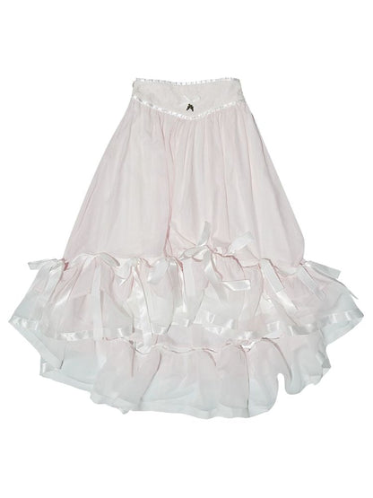 Ribbon lace splicing long skirt【s0000008726】