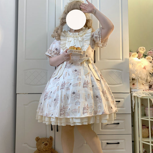 Naomistudio - Cartoon Dogs - Sweet Lolita OP Bows Dress Plus OP