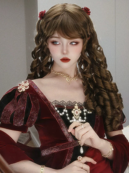 Mabuxi - Retro Lolita Wig Elegant Roman Curls Gorgeous Court Wigs
