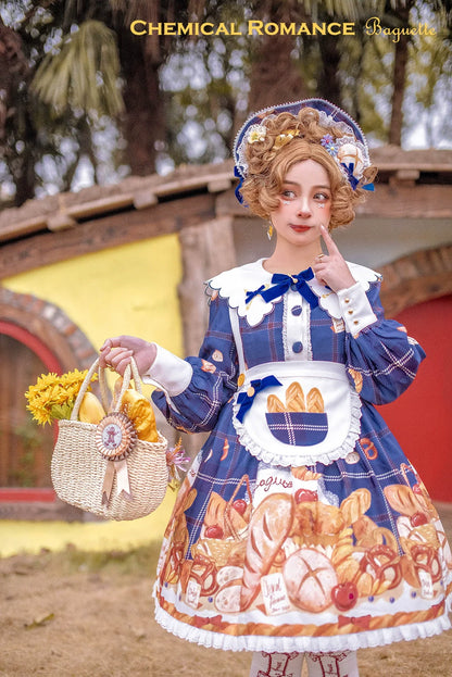 Chemical Romance - Freshly Baked Bread - Sweet Lolita OP Dress Long Sleeve Dress