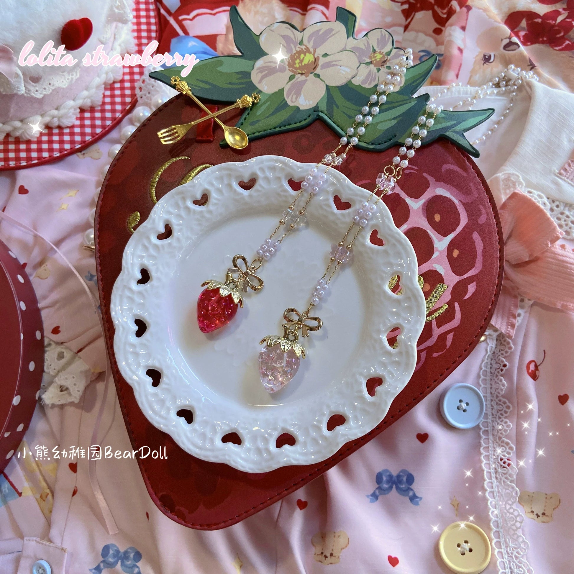 Bear Doll - Sweet Lolita Necklace Strawberry Charlotte Necklace