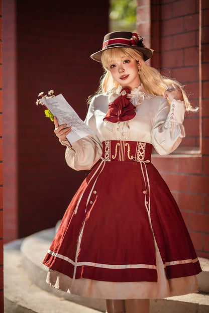 Miss Point - Golden Movement - Elegant Lolita Fishbone Skirt Customized