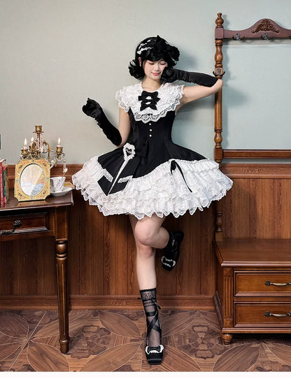 Alice Girl - Arrogant Miss - Sweet Lolita Jumper Dress with Tiered Lace Dress