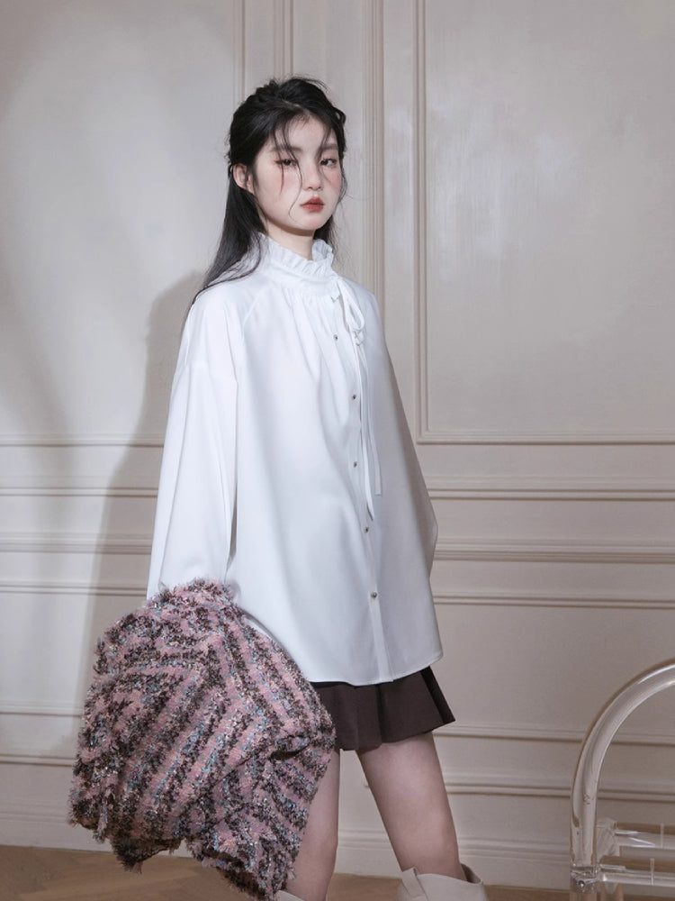 Turtleneck ruffle shirt【s0000005804】