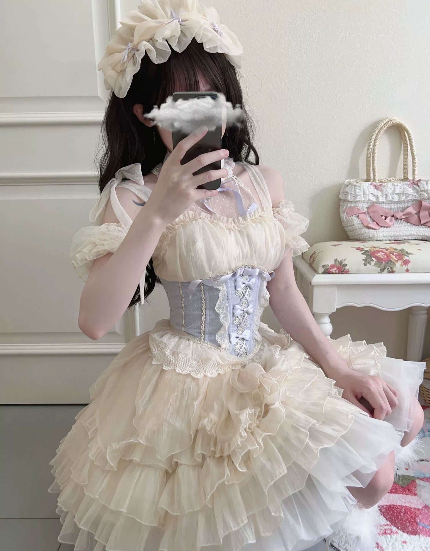 Original Design - Heart Flutter Love - Sweet Lolita Accessoriy Set and Inner Wear Multicolors