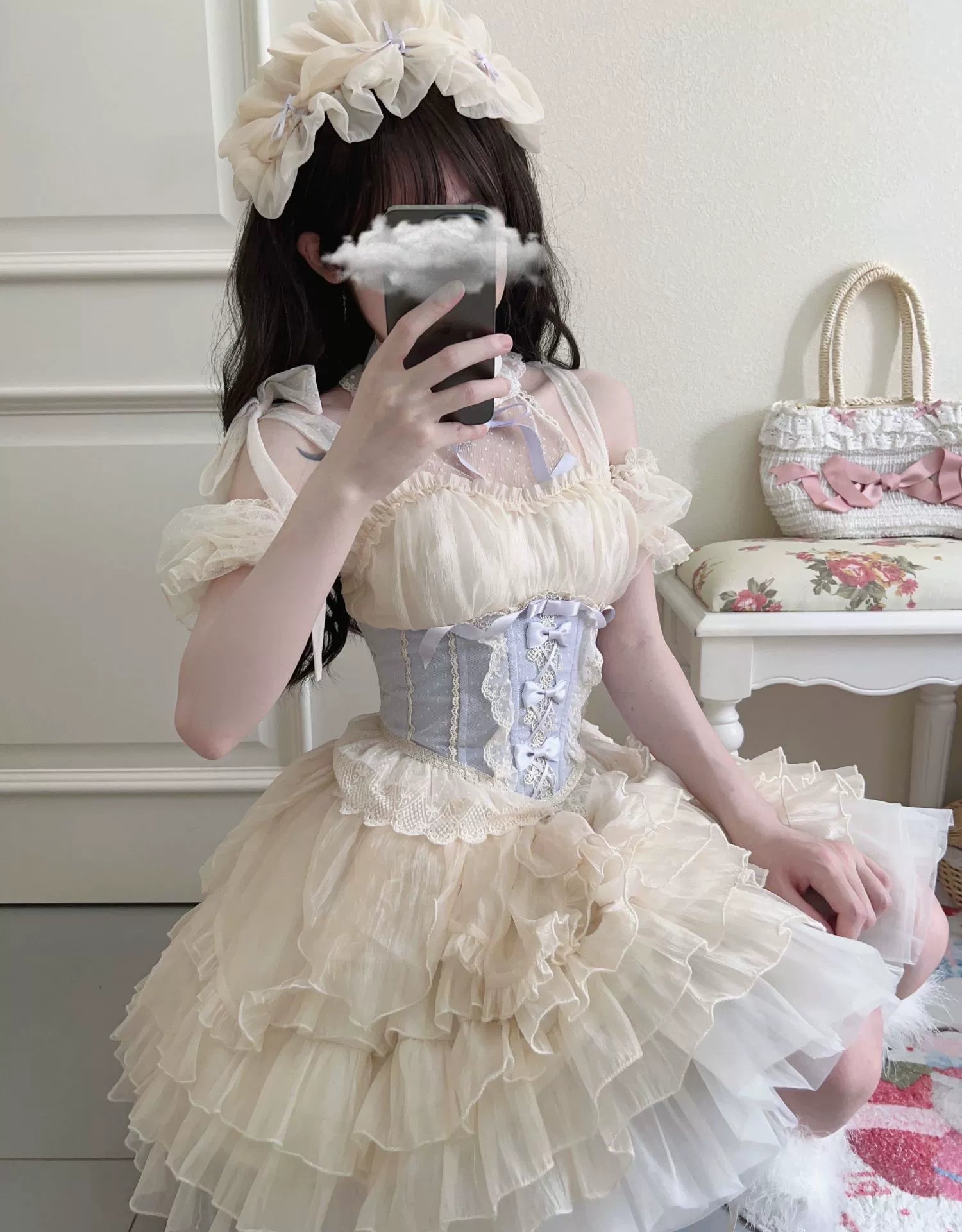 Original Design - Heart Flutter Love - Sweet Lolita Accessoriy Set and Inner Wear Multicolors