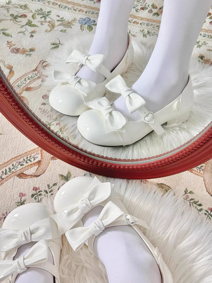 Beauty Bunny - Kawaii Lolita Shoes Low Heels Round Toe PU Shoes