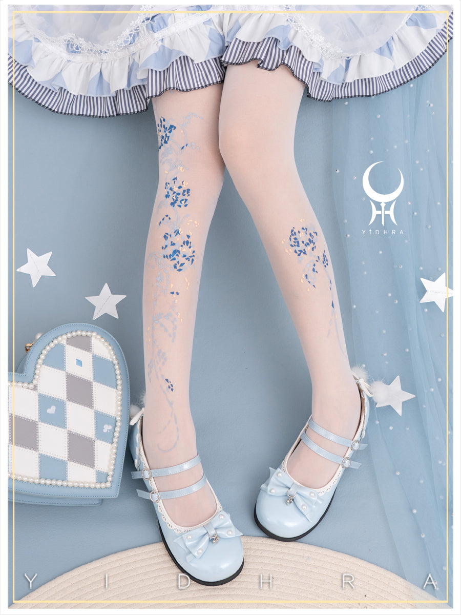 Yidhra - Resplendent flower Qiki - Elegant Lolita Pantyhose Velvet Pantyhoses Summer