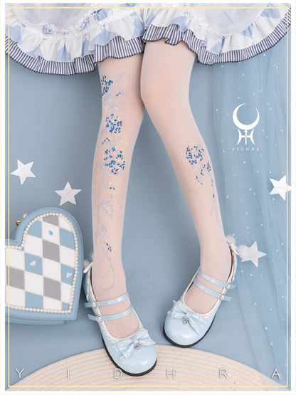 Yidhra - Resplendent flower Qiki - Elegant Lolita Pantyhose Velvet Pantyhoses Summer