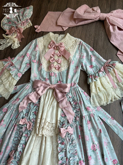 Miss Point - Lilyka Garden - Classic Lolita OP Dress Set Elegant Floral Wall Princess Sleeve