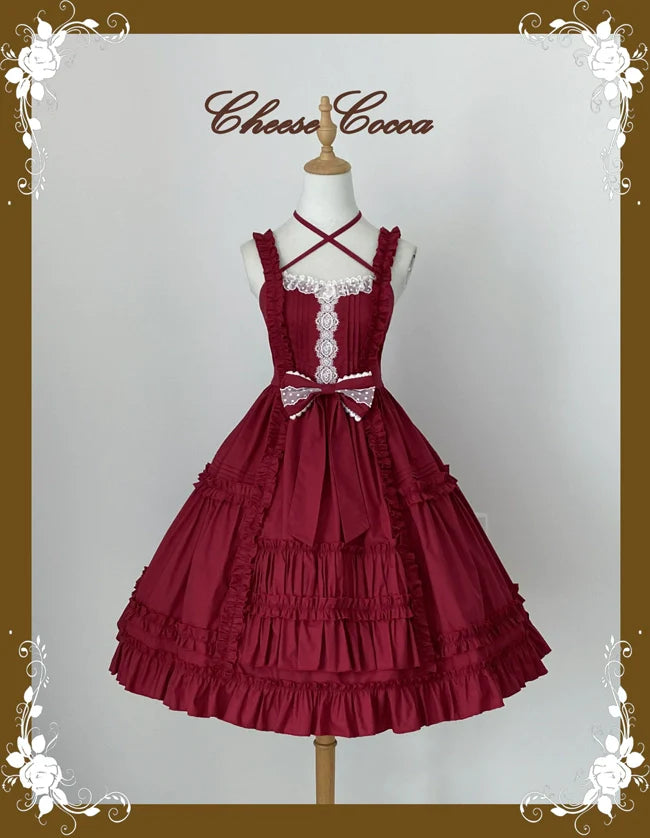 Cheese Cocoa - Doll Story - Cotton Lolita JSK Dress Open Front Kawaii Shirt