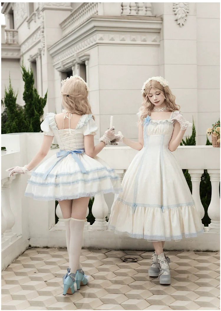 With PUJI - Sea Salt Iced Tea - Classic Lolita Dress, Fishbone Bodice