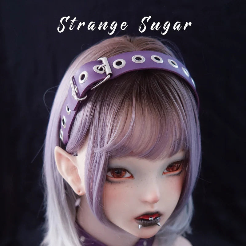 Strange Sugar - Gothic Lolita KC Faux Leather Punk Lolita Hair Accessories