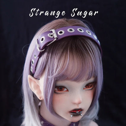 Strange Sugar - Gothic Lolita KC Faux Leather Punk Lolita Hair Accessories
