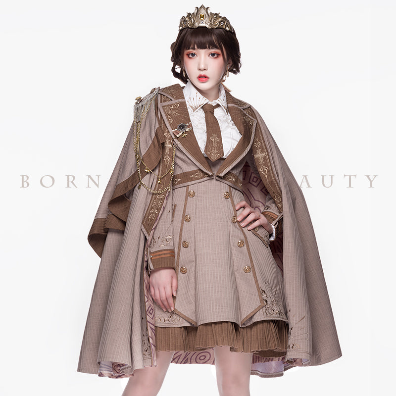 Youpairui - Sheffield - British-style Khaki Ouji Lolita Set