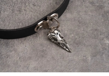 Strange Sugar - Gothic Lolita Choker Faux Leather Heart Pendant Necklace