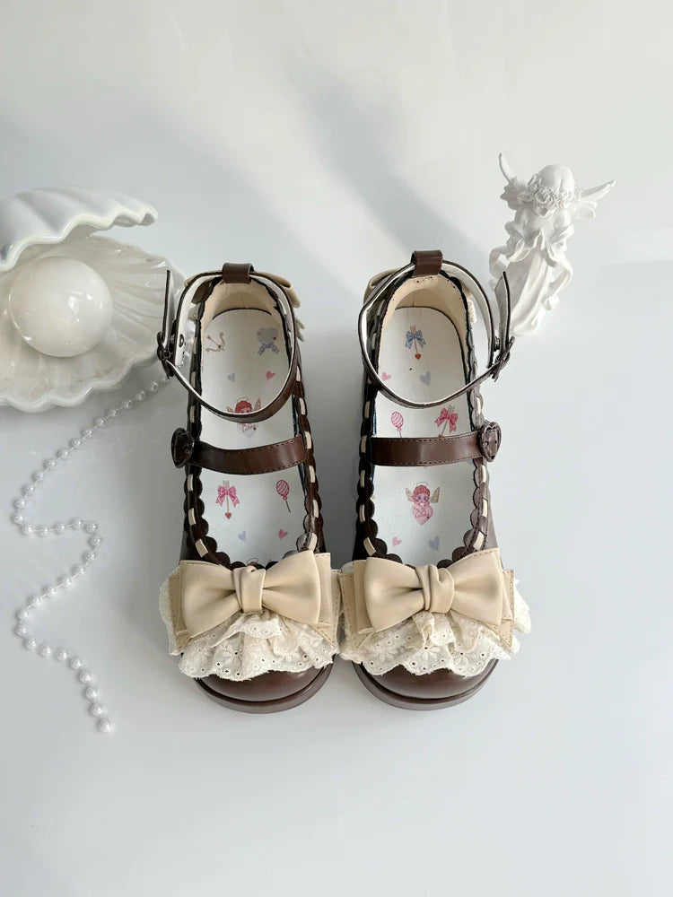 Jiujiu Lolita - Milky Puff - Sweet Lolita Heels Shoes, Round Toe With Petite Wedge