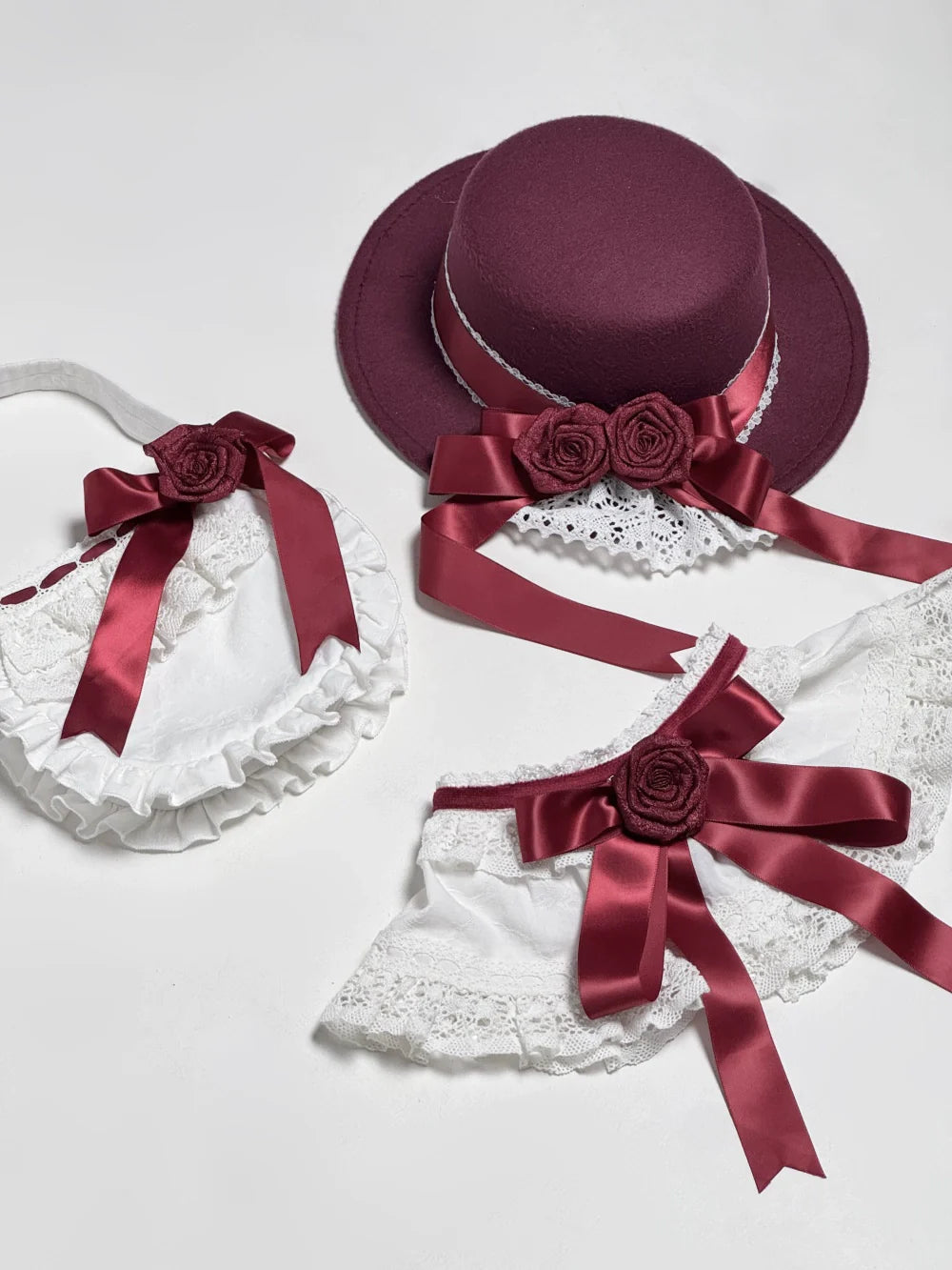 LeMiroir - Winter Solstice - Elegant Lolita Hat, Detachable Collar, Handbag