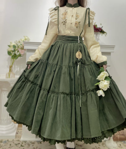 Meow Jun - Sunflower Appointment - Chinese Style Skirt and Blouse
