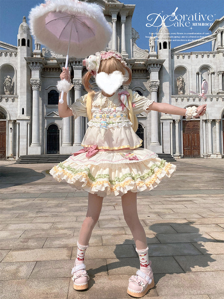 Mewroco - Decorative Cake - Sweet Lolita JSK Camisole Jumper Dress