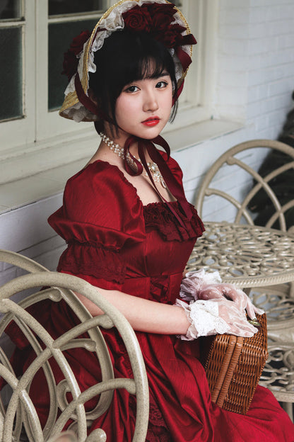 Sweet Wood - Nyx's Kiss - Plus Size Classic Lolita Short-sleeved OP Dress