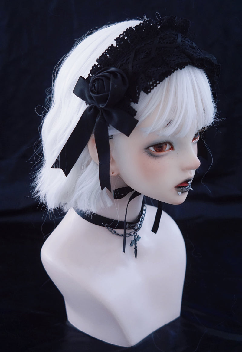 Strange Sugar - Gothic Handmade Black Rose Hairband