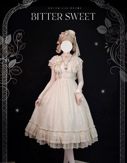 BittterSweet - Vintage Lolita OP Dress Old School Lace Long Dress