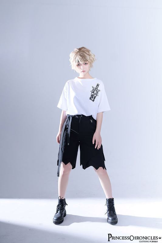 Princess Chronicles - Ouji Lolita White Short Sleeve Shirt