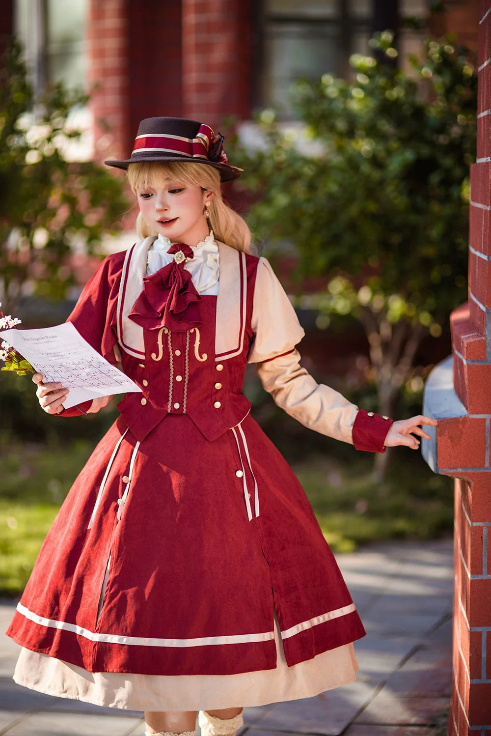 Miss Point - Golden Movement - Elegant Lolita Fishbone Skirt Customized