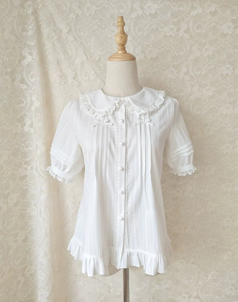 Youlan Lane - Cotton Sweet Lolita Blouse, Single / Fleece Lined Version