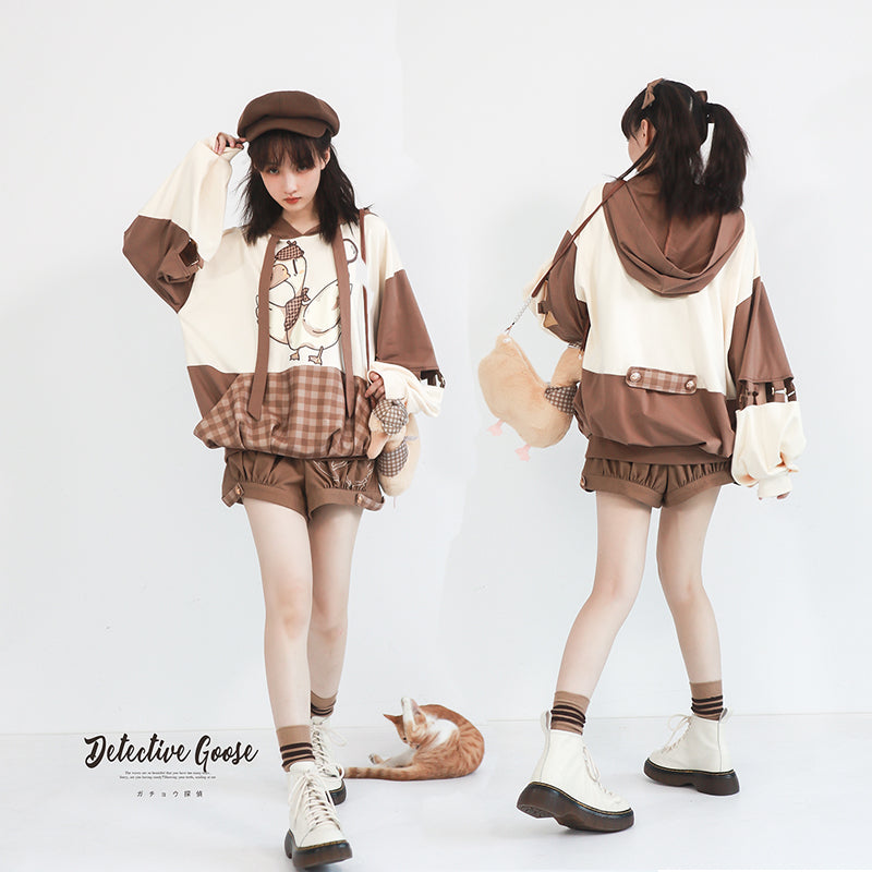 Piggy Bun - Famous Detective Goose - Retro Lolita Hoodie