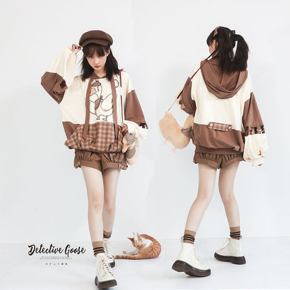 Piggy Bun - Famous Detective Goose - Retro Lolita Hoodie