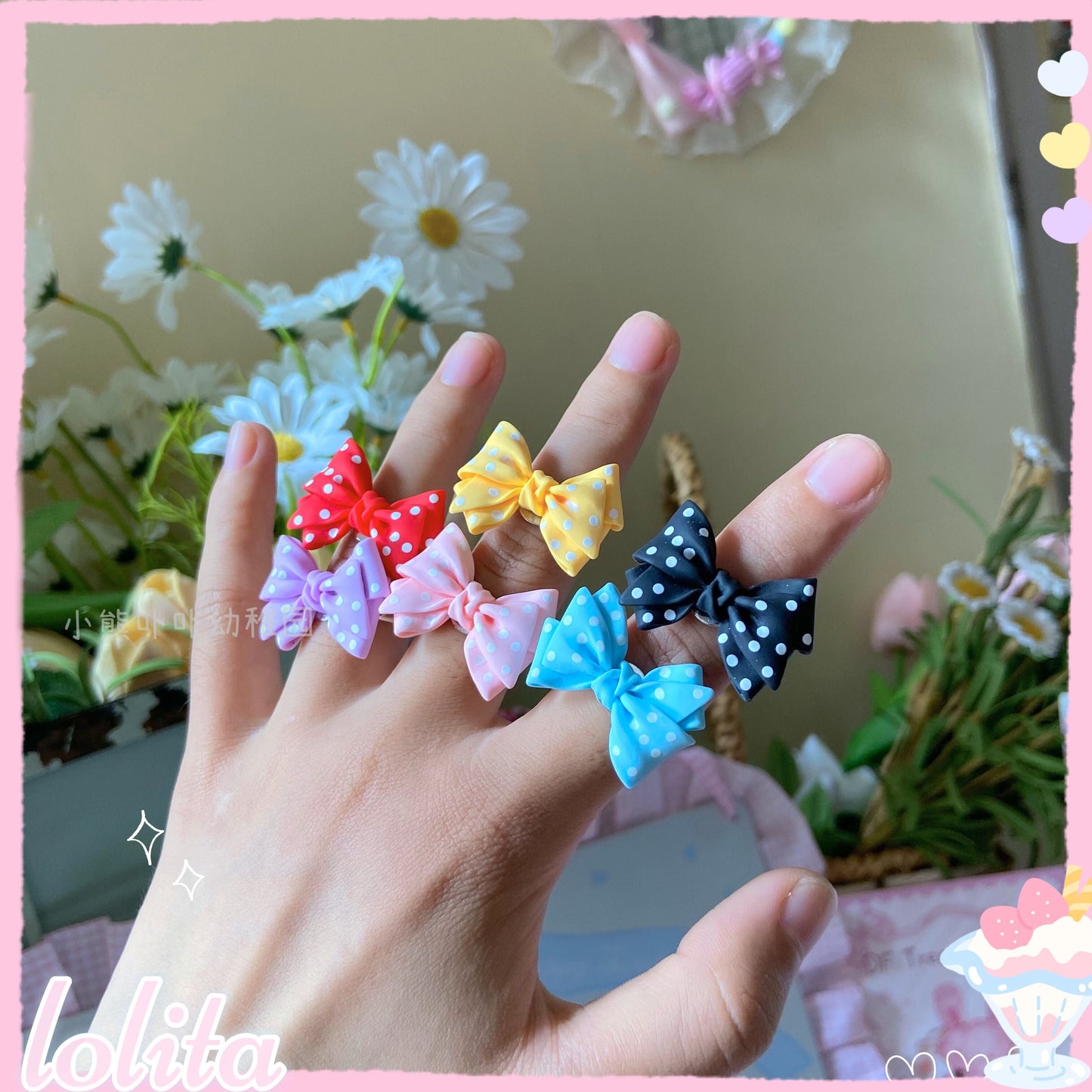 Bear Doll - Kawaii and Sweet Lolita Bowknot Ring