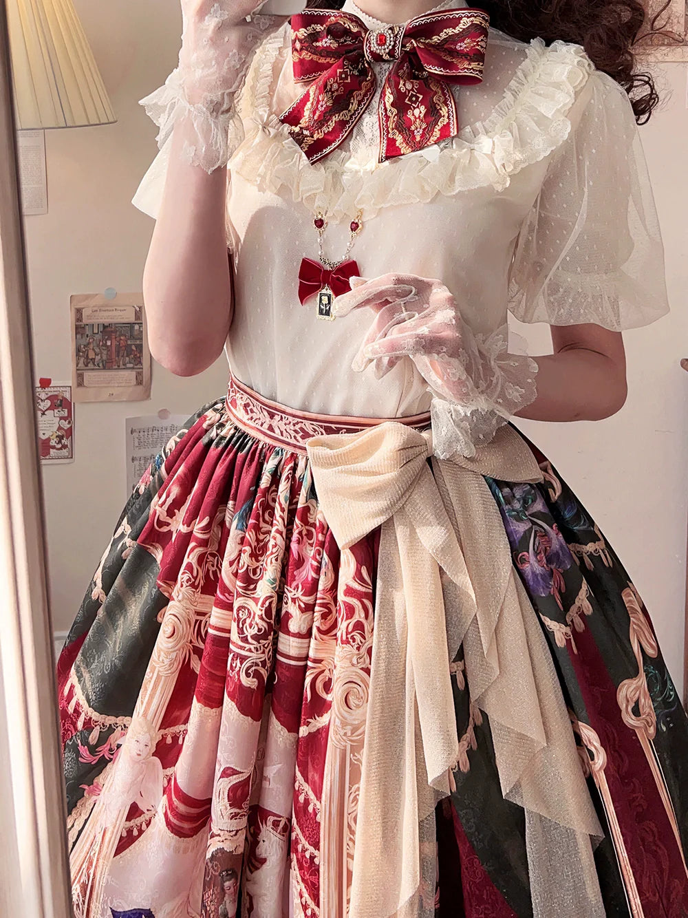 Miss Point - Kaleidoscope - Classical Lolita Shirt Dot Gauze Detachable Puff Sleeve Blouse Customized