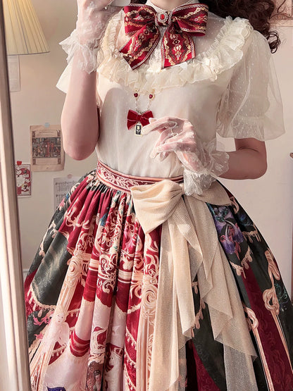 Miss Point - Kaleidoscope - Classical Lolita Shirt Dot Gauze Detachable Puff Sleeve Blouse Customized