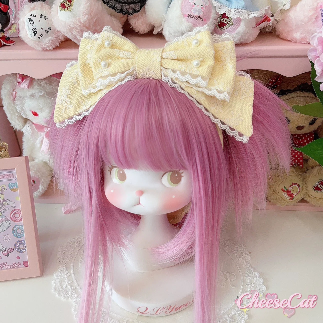 Cheese Cat - Sweet Lolita KC Lace Butterfly Lolita KC with Pearl