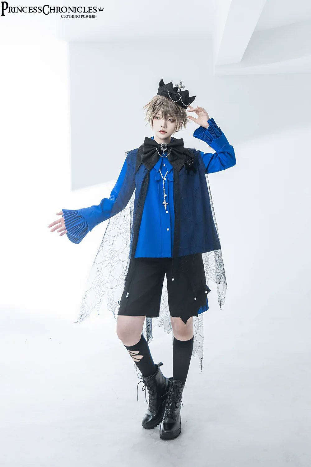 Princess Chronicles - Floating Phantom - Ouji Lolita Shorts Retro Blue Shorts