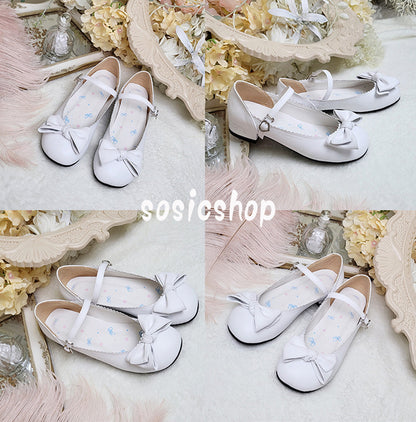 Sosic - Kawaii Lolita Bow Falt Shoes