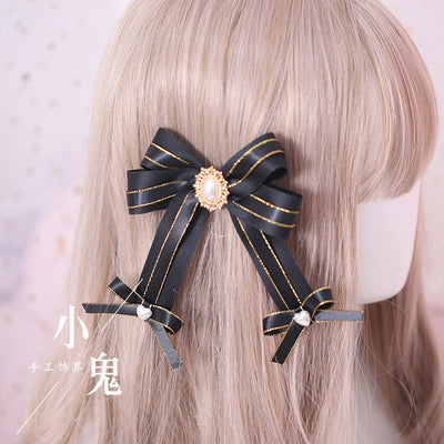 Xiaogui - Gothic Accessories Lolita Bow KC Hairclip