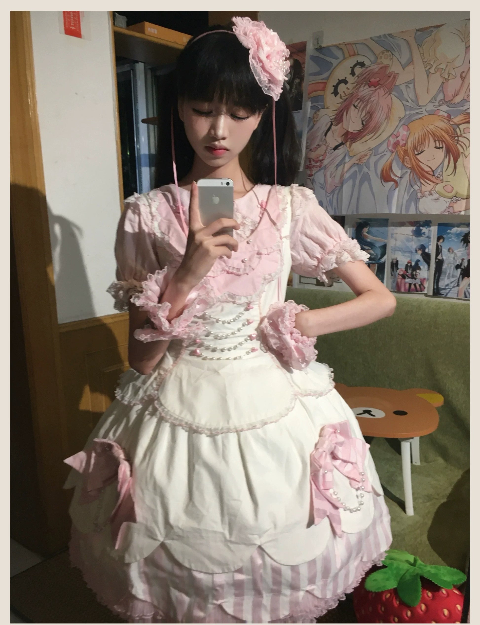 TaTaTa Lolita - Pearl Princess - Old School Lolita Jumper Dress Outfit, Petal Hem
