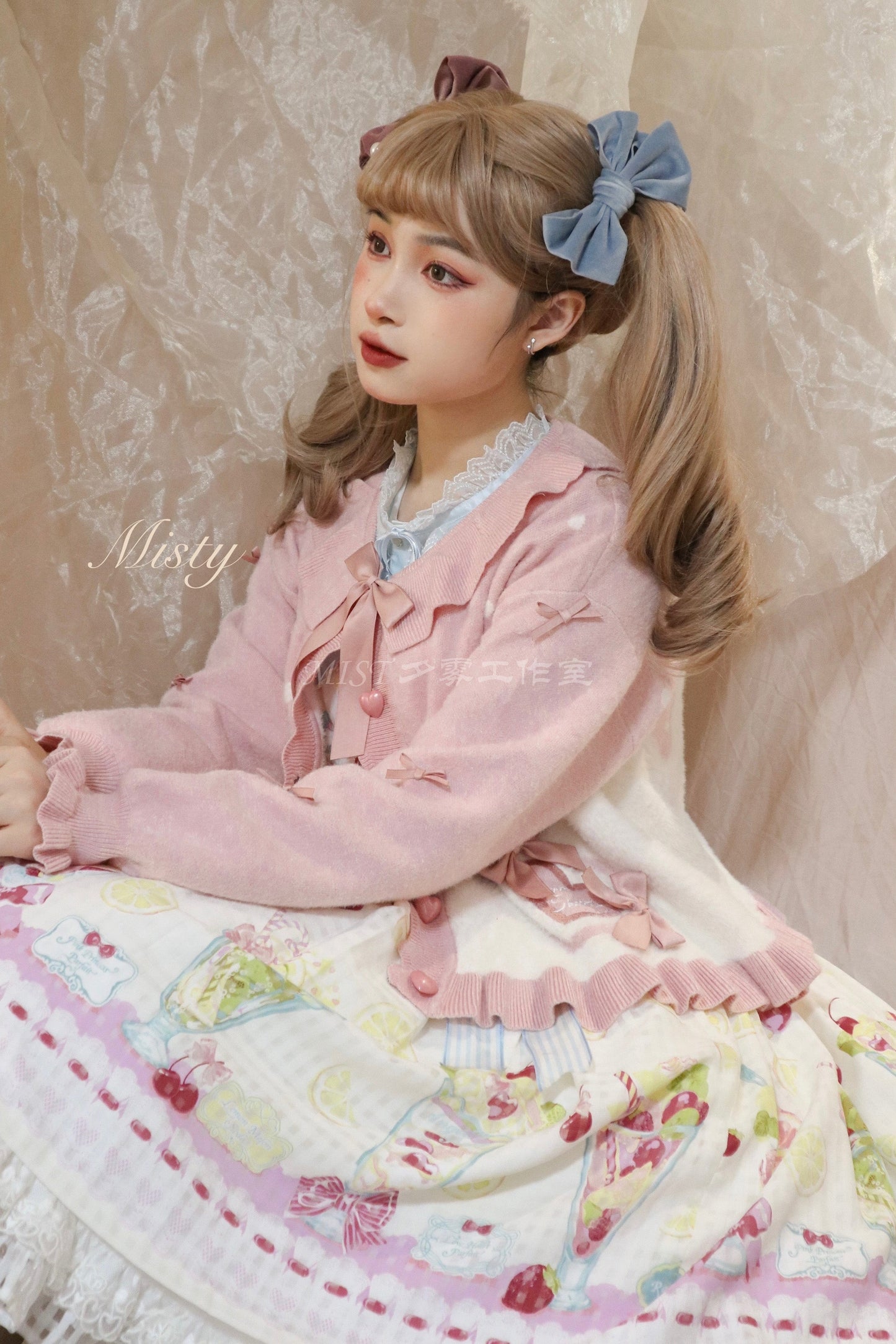 MIST - Beating Heart - Sweet Lolita Thick Sweater Coat Puff Sleeve