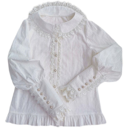 Yilia - Sweet Lolita Peter Pan Collar Cotton Blouse