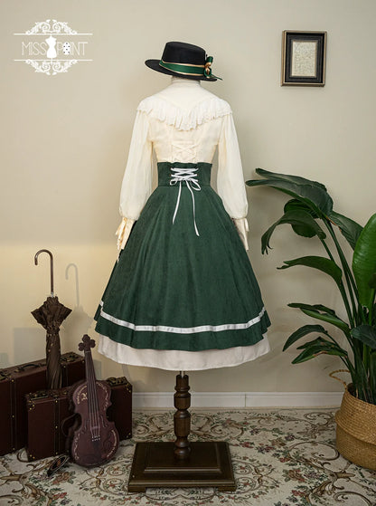 Miss Point - Golden Movement - Elegant Lolita Fishbone Skirt Customized