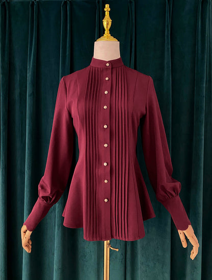 Little Dipper - Elegant Lolita Mutton Sleeve Stand Collar Blouse
