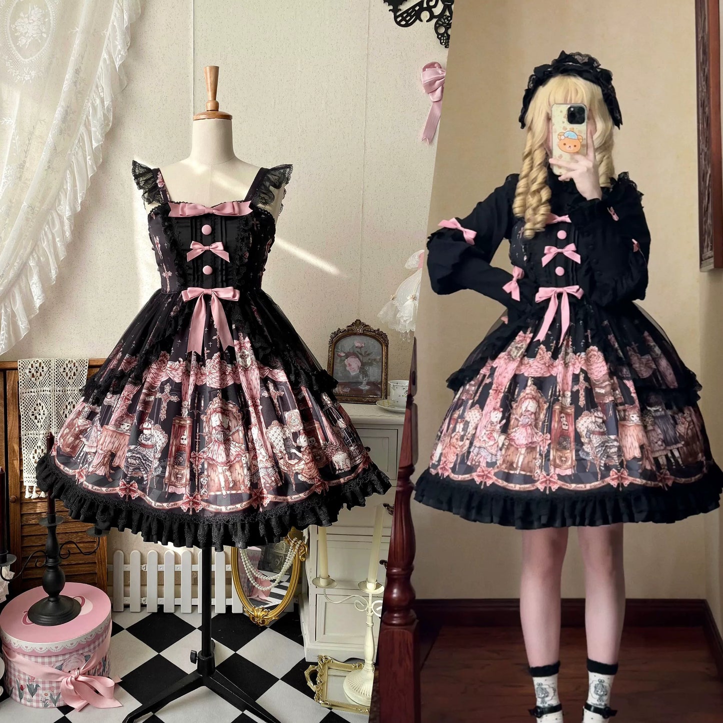 Uncle's Workshop - Missing Lamb Case - Gothic Lolita Dress Set with Sheep Prints