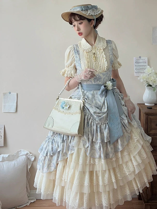 Forest Song - Star and Sea - Classic Lolita Petticoat Adjustable Tiered Ruffle Skirt