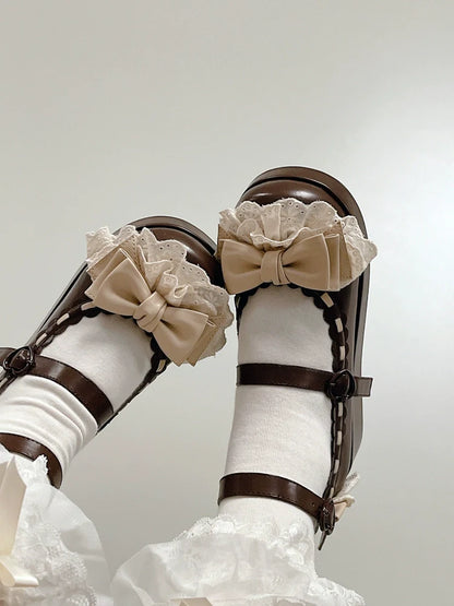 Jiujiu Lolita - Milky Puff - Sweet Lolita Heels Shoes, Round Toe With Petite Wedge