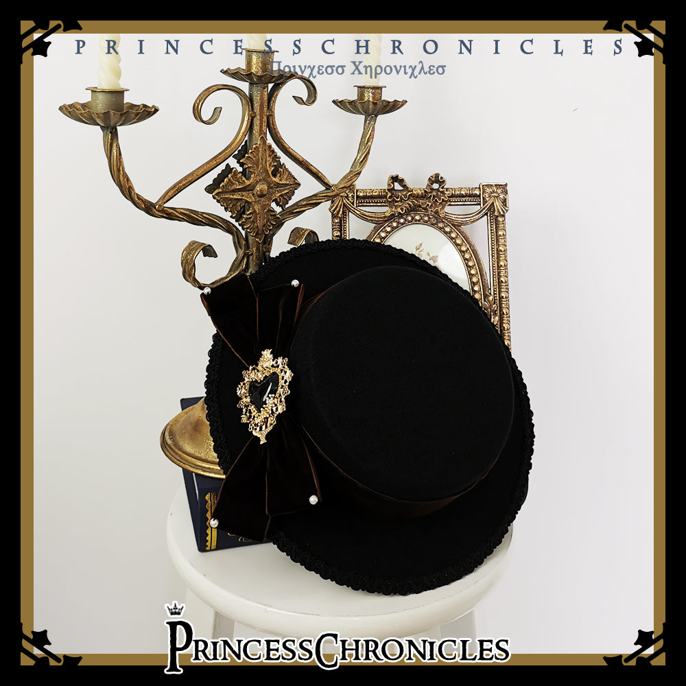 Princess Chronicles - Elegant Lolita Bow Flat Bonnet Handmade