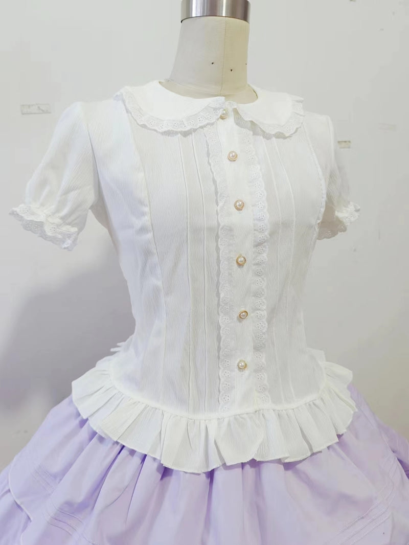Sweet Angel - Daily Lolita White Short Sleeve Shirt